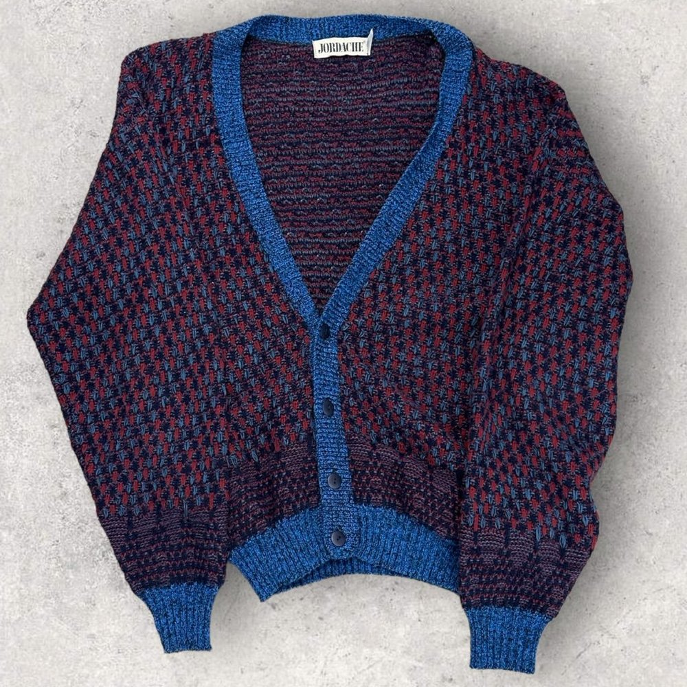 Vintage Early 90s Knit Jordache Cardigan MADE IN THE USA